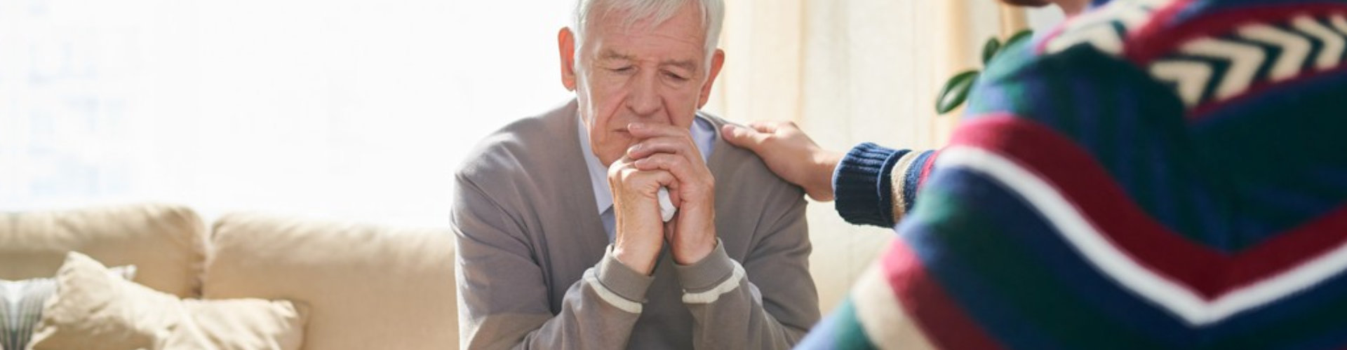 senior man sharing his story to a man